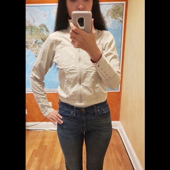 Nike Lightweight Cotton Jacket In Beige - Picture 3 of 15